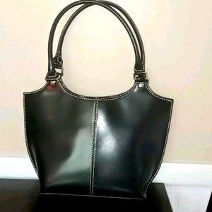 Black Genuine Leather Tote